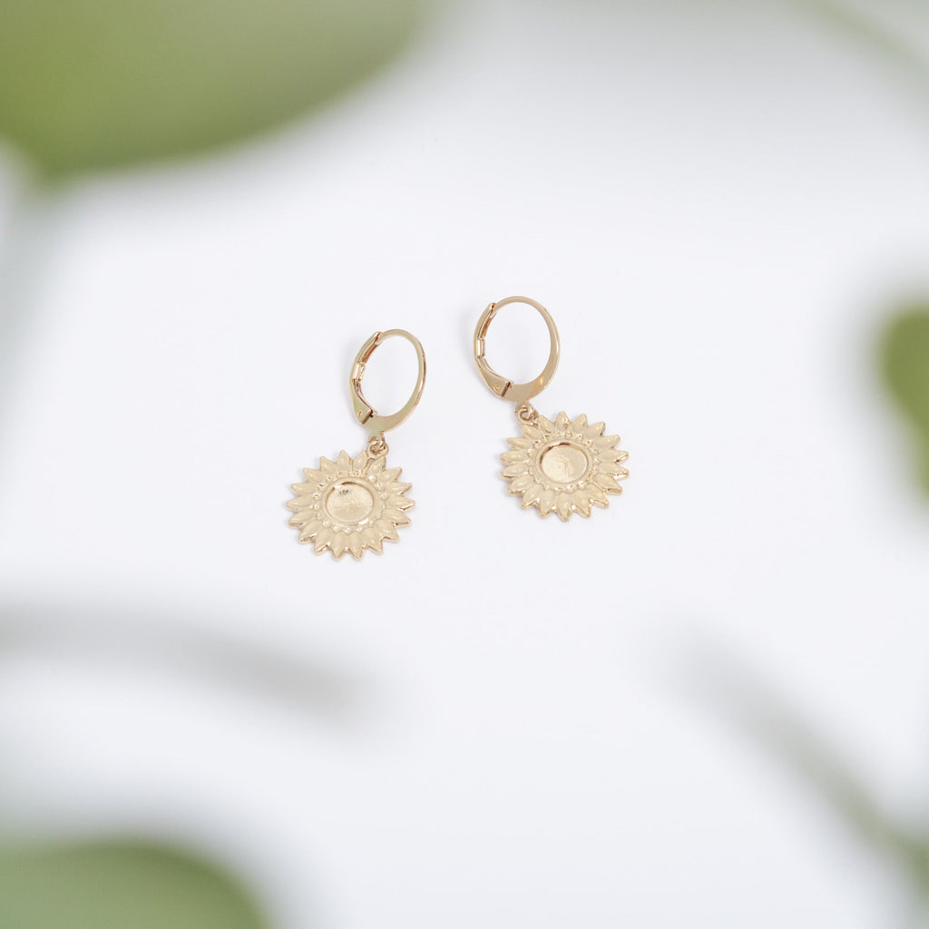 Boucles d'oreille tournesol dormeuses de la collection Sunflower Pur