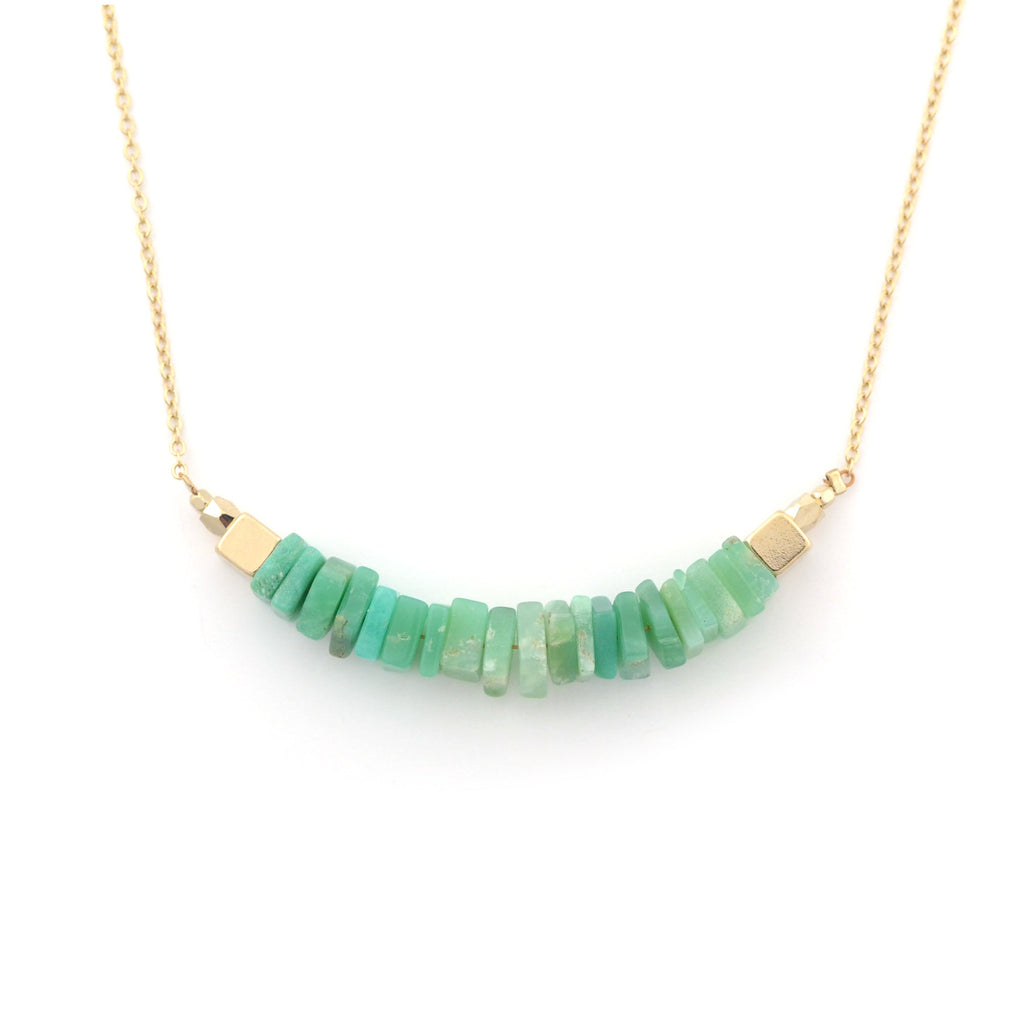 collier chrysoprase vu de face