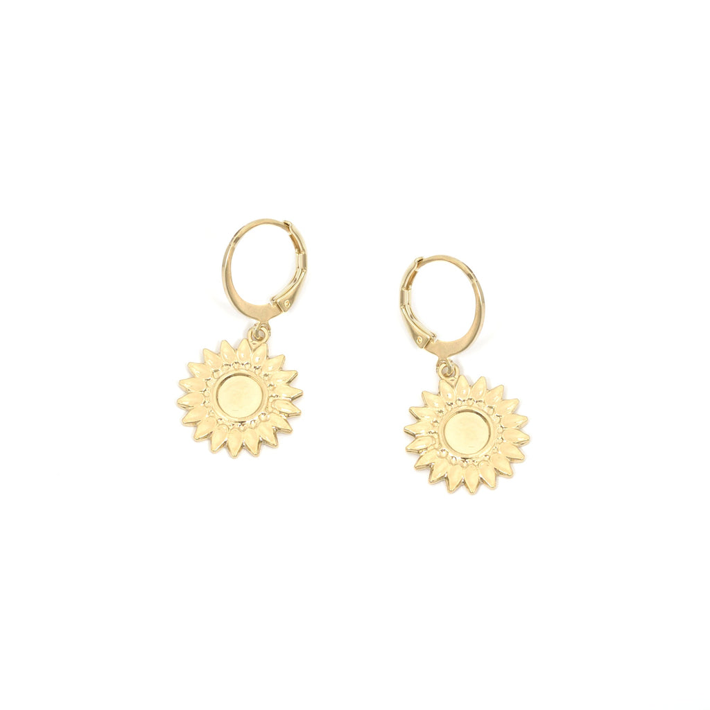 boucles d'oreille tournesol dormeuses